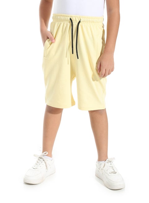 Plain Cotton Drawstring Short _ Yellow