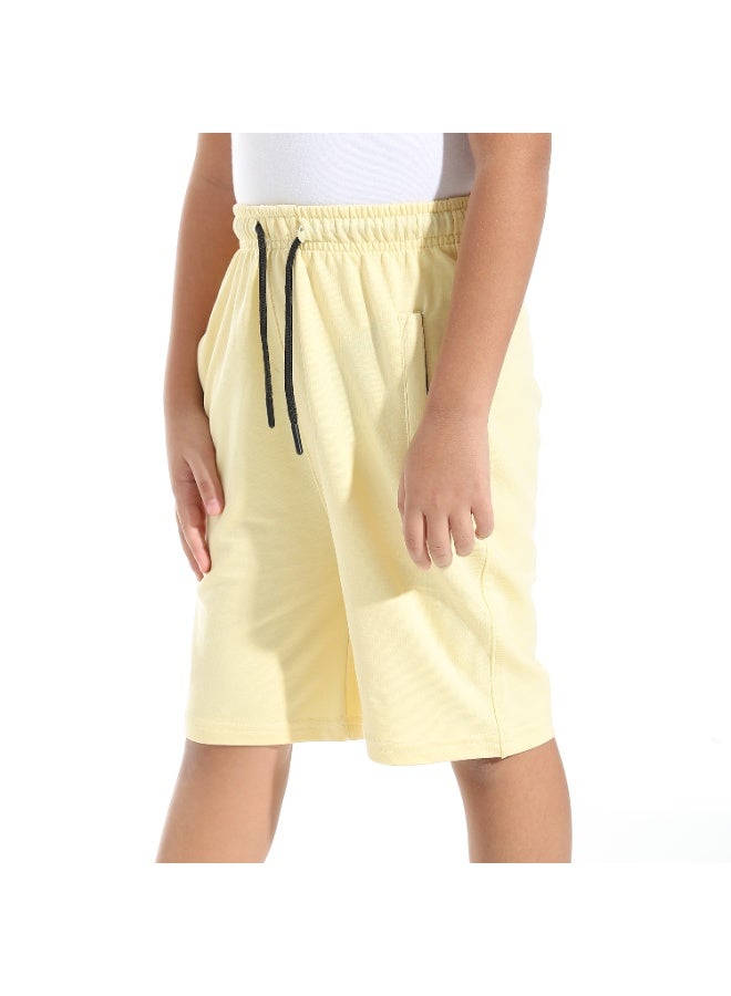 Plain Cotton Drawstring Short _ Yellow