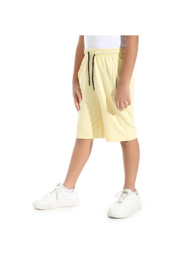 Plain Cotton Drawstring Short _ Yellow
