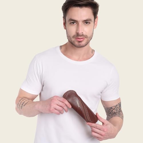 HAMELIN Sunglasses Case With Zipper | Keeps The Sunglasses Safe From Scratches, Dirt | Eye Glass Box & Spectacle Case For Men & Women | Eyewear Carrying Case For Easy Travel & Outings | Brown Checked - Image 4