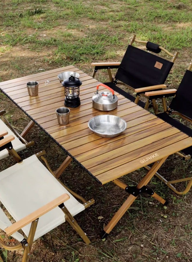 Morlife Roll Up Aluminum Folding Table , Camping, Beach, Graden, Outdoor Events，Lightweight Foldable Low Dining Table（120 x 60 cm） - Image 3