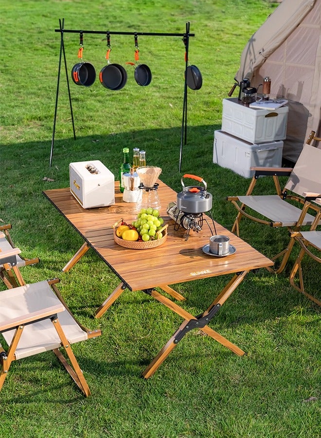 Morlife Roll Up Aluminum Folding Table , Camping, Beach, Graden, Outdoor Events，Lightweight Foldable Low Dining Table（120 x 60 cm） - Image 1