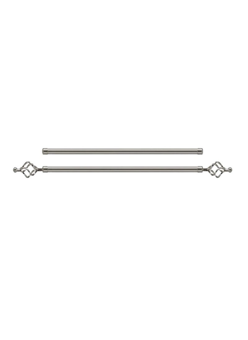 Adjustable Double Curtain Pole Silver 2 Meter 100cm to 200cm  - Image 2