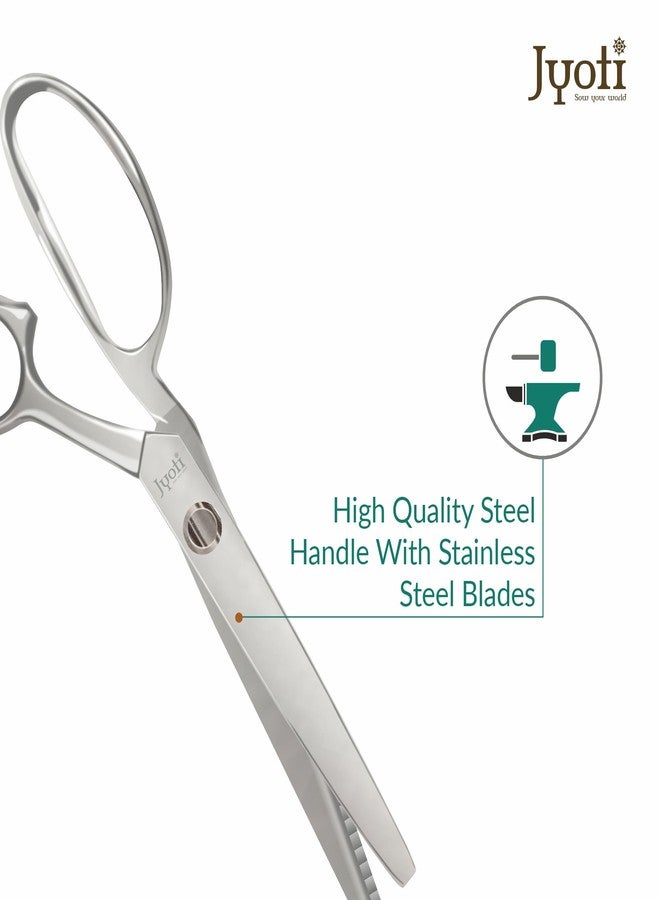 Jyoti Scissor 8" Steel Zig Zag, Pinking Shear, Ideal for cutting a Zigzag Pattern along a Fabric Edge, Asymmetric Design Prevents the Fabric from the Fabric Edge, Comfortable Grip & Decorative Cutting - Pack of 1 - Image 5