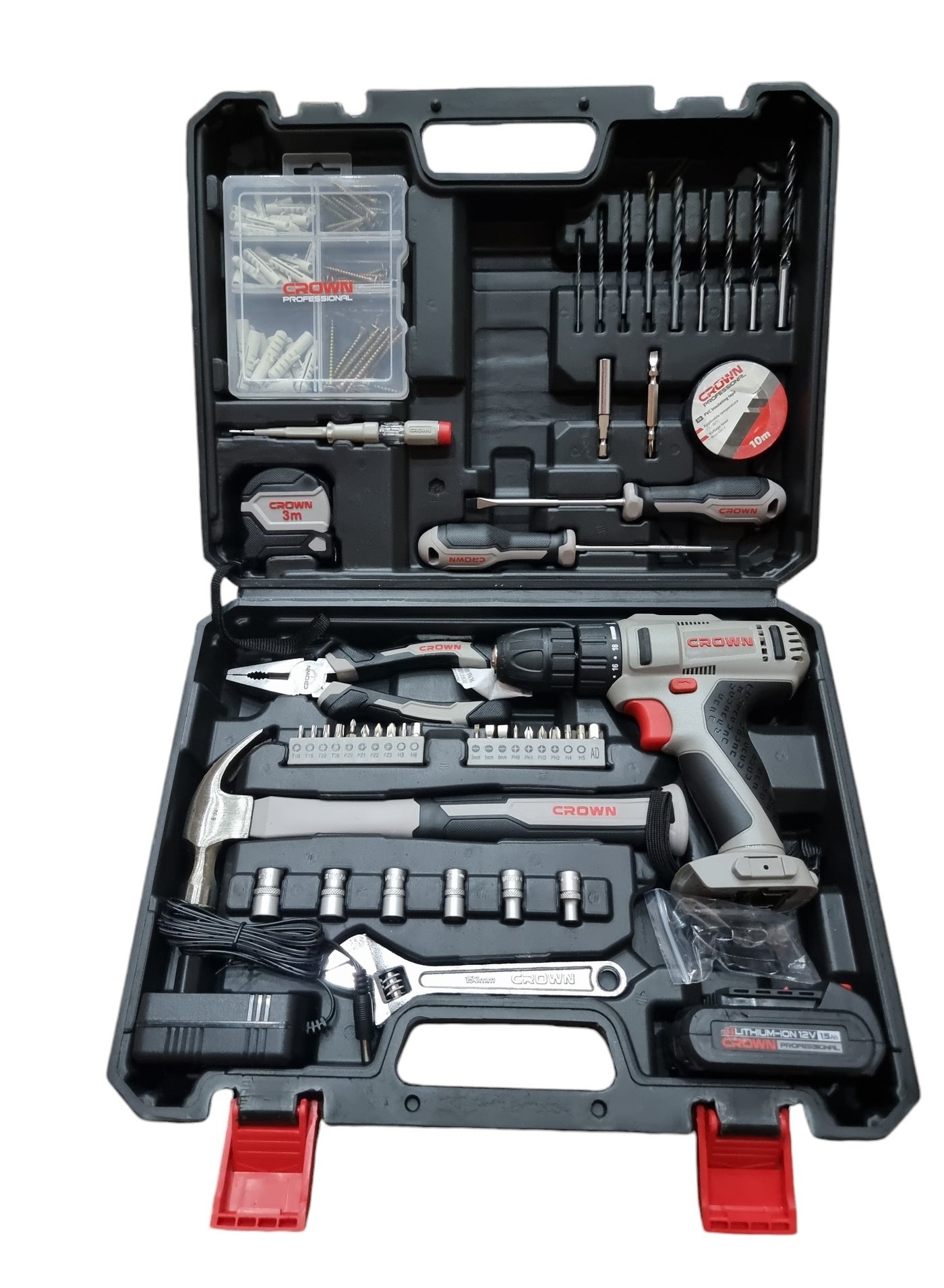 Crown 126 Piece Battery Drill Set