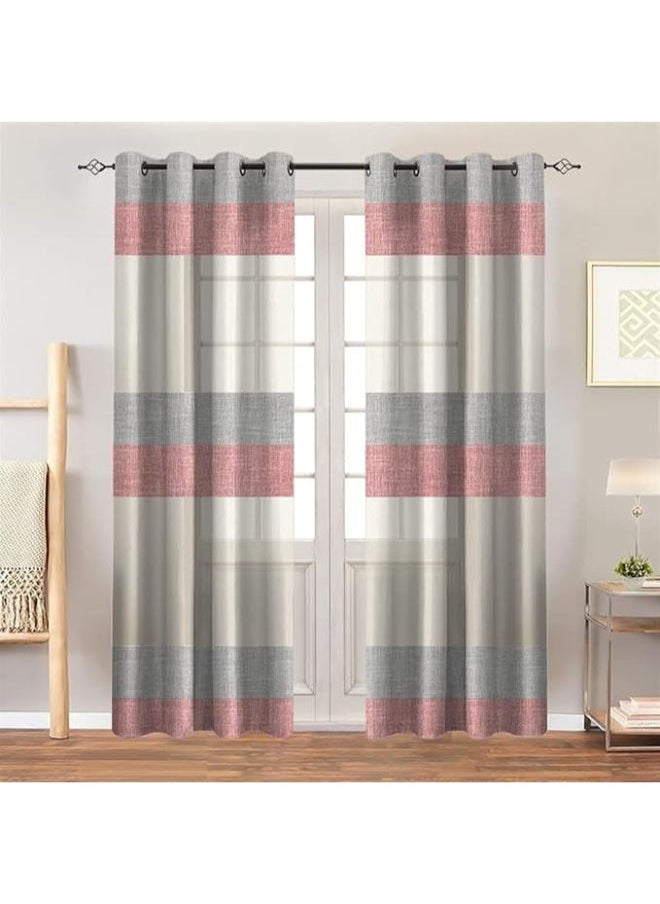 Intex Curtains Luxury Linen Curtains - Semi Transparent Crosswise Stripped Sheer - Steel Grommets - 1 Piece - pzsku/ZC21A04A07299FA08D656Z/45/_/1732806543/d8d45568-7ac5-4e17-b8bf-ab3919248f47