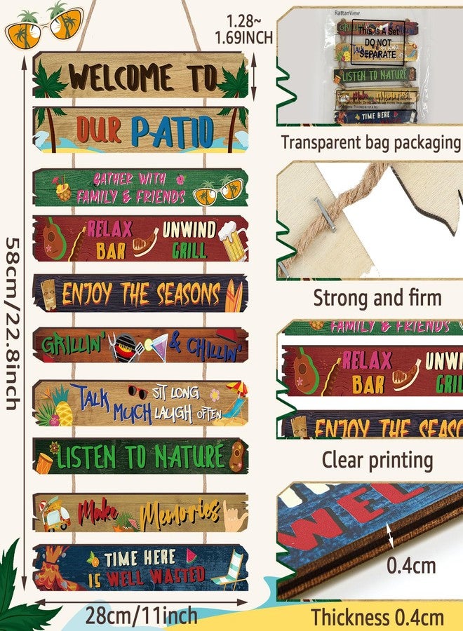 RattanView Welcome to Our Patio Porch Rules Signs Wood Patio Porch Decorations Outdoor Funny Rules Sign Decorative Signs Outdoor Rules Plaque for Art Porch Backyard Home Birthday Gift (Summer) - Image 2