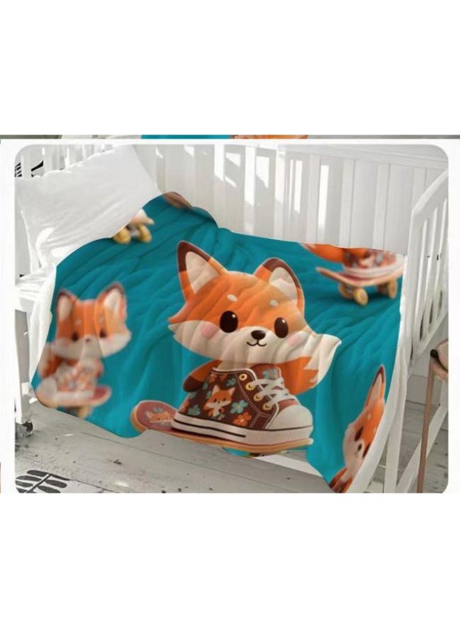 general Baby and children's cartoon flannel thin blanket (warm and comfortable, suitable for sleep, game use) 70cm*100cm - Image 2