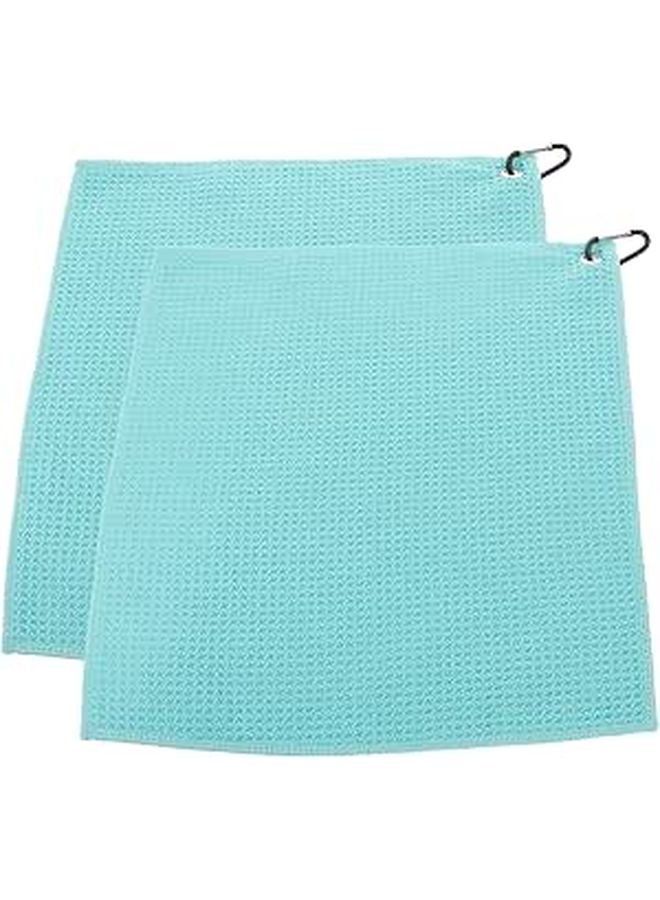 Microfiber Golf Towels 2 Pack 30x30cm Green Professional Wet Dry Cleaning Cloth - Image 1
