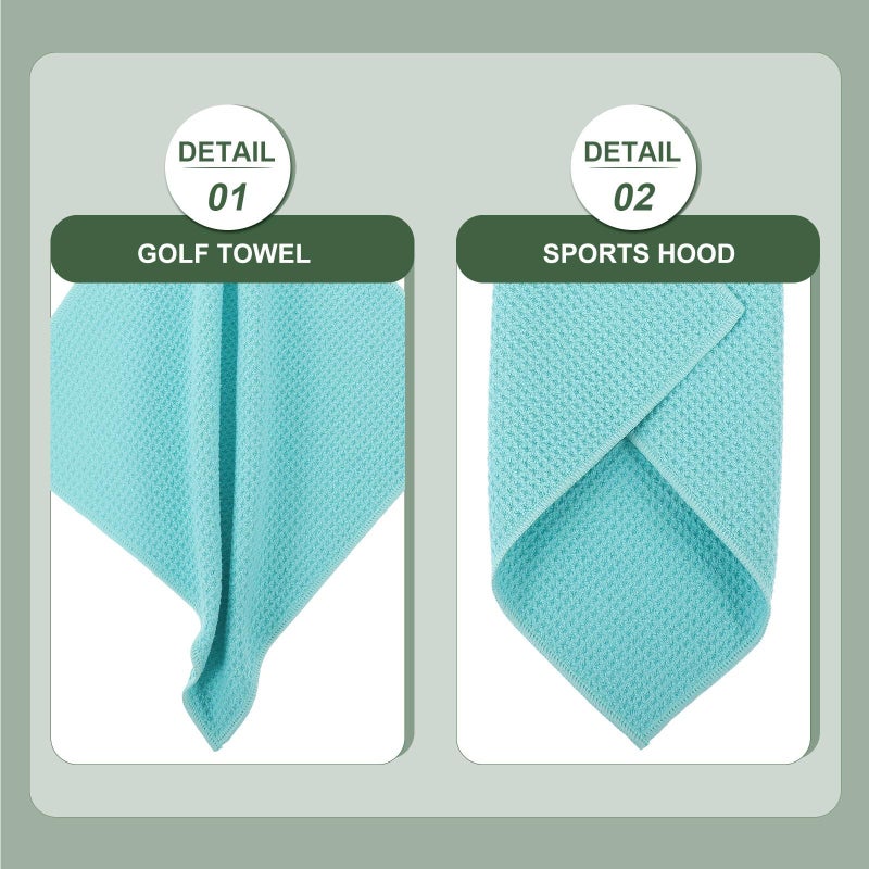 Microfiber Golf Towels 2 Pack 30x30cm Green Professional Wet Dry Cleaning Cloth - Image 4