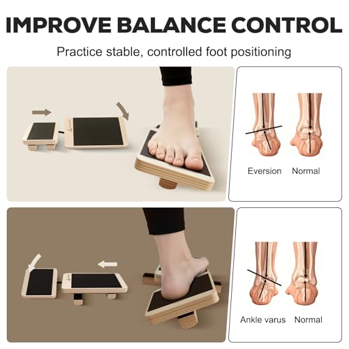 ElaraFit Single Leg Balance Board Wooden Foot Strengthener Trainer for Sprained Ankle and Achilles Tendon Stability Training Plantar Fasciitis Relief Stronger Ankles Better Balance in 10 Minutes Daily - Image 3