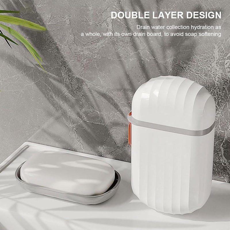 Azinoor 1 Pcs Travel Soap Holder Portable Soap Dish for Home, Outdoor Hiking, and Camping Compact and Durable Plastic Travel Soap Box Soap Case Ideal for Travel Accessories (White) - Image 5