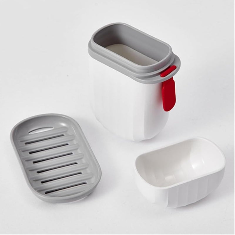 Azinoor 1 Pcs Travel Soap Holder Portable Soap Dish for Home, Outdoor Hiking, and Camping Compact and Durable Plastic Travel Soap Box Soap Case Ideal for Travel Accessories (White) - Image 2