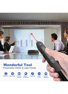 جنرال جهاز تحكم لعروض المحاضرات بتقنية RF 2.4 جيجاهيرتز، جهاز تحكم لعروض PowerPoint PPT مع مؤشر ليزر، جهاز تحكم عن بعد لعروض الباوربوينت لنظام ماك، Keynote، كمبيوتر، لابتوب  - Image 2