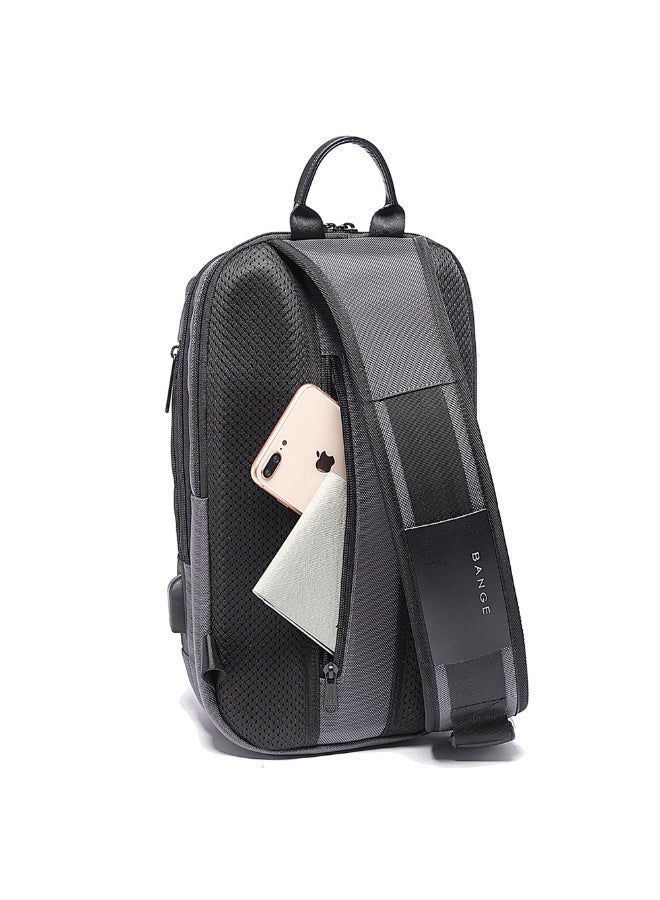 بانجي حقيبة صدر أنيقة مقاومة للماء بسعة كبيرة 7082 BANGE New Oxford Grey - Image 4