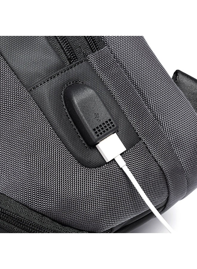 بانجي حقيبة صدر أنيقة مقاومة للماء بسعة كبيرة 7082 BANGE New Oxford Grey - Image 2