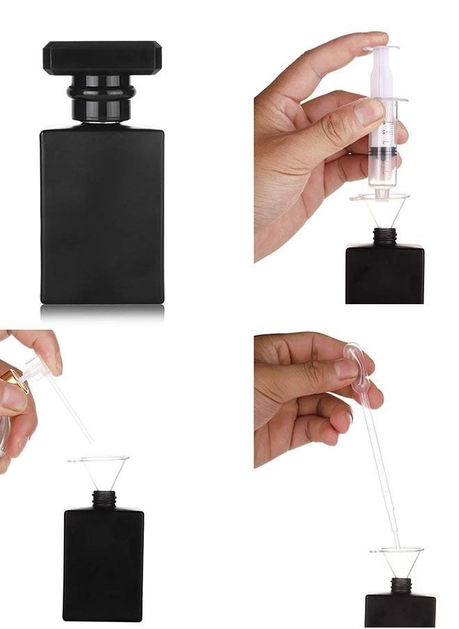 Generic - 30ml Travel Refillable Perfume Atomizer Empty Glass Bottle Perfume Spray Mini Portable Bottle set (Black) - Image 1