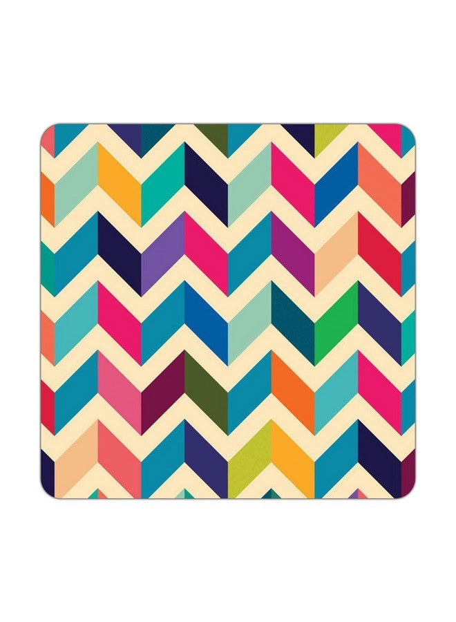 ASHVAH Abstract Pattern Print/Typography Tea/Coffee Mug/Designer Handmade Wooden Coaster Set for Home Kitchen, Office Desk - Set of 4 - Square: 10cm - DNO - 245 - Image 4