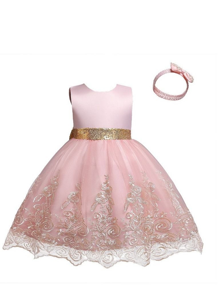 Loquat Fashionable Cute Girls Dresses Pink  - Image 1