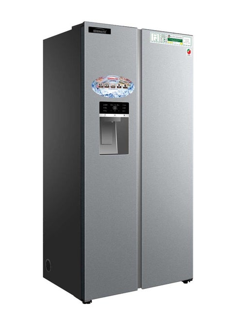 Generaltec French Door Refrigerator (Model-GR910XIMSB) 375L Fridge & 182L Freezer | No Frost | CFC Free | 6-Drawer Freezer   Touch Display | Digital Water Dispenser | Ice Cube Maker & Crusher