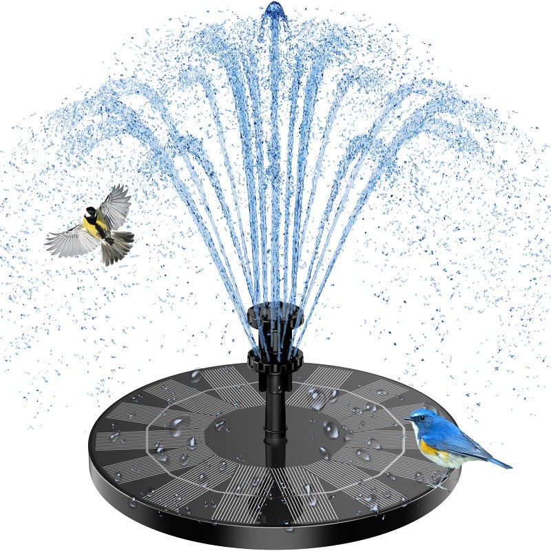 AISITIN AISITIN 35W Solar Fountain Solar Powered Fountain Pump with 6 Nozzles Solar Birdbath Fountains for Bird Baths Garden Decoration Ponds Fish Tank and Aquarium 