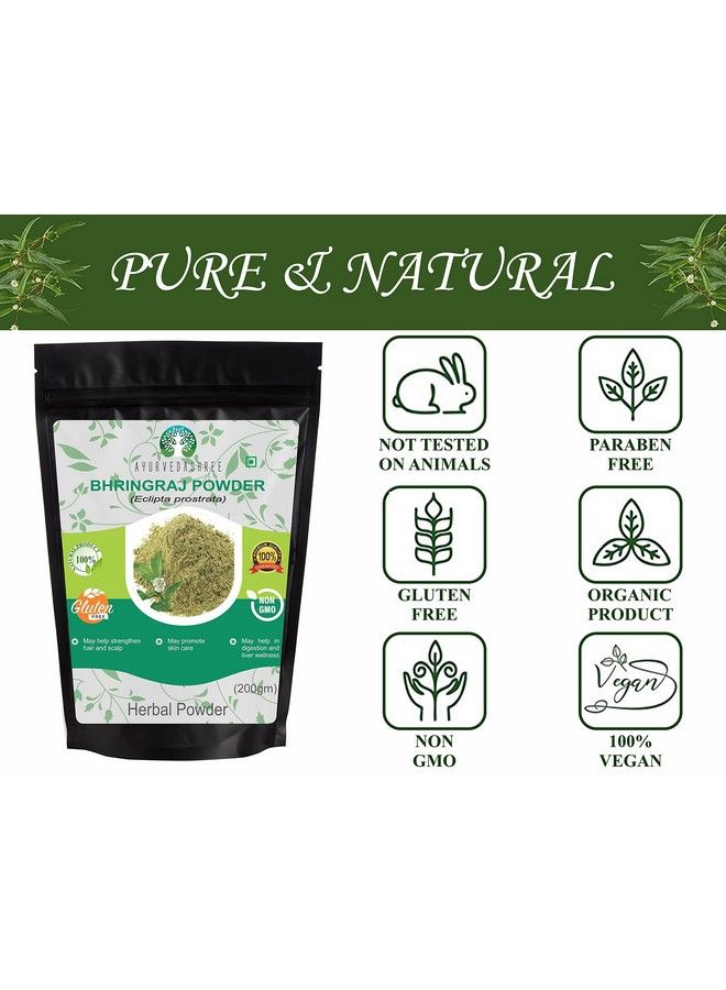AYURVEDASHREE مسحوق برينغراج 200 جرام | مسحوق برينغراج إكليبتا ألبا يعزز نمو الشعر الصحي - Image 3