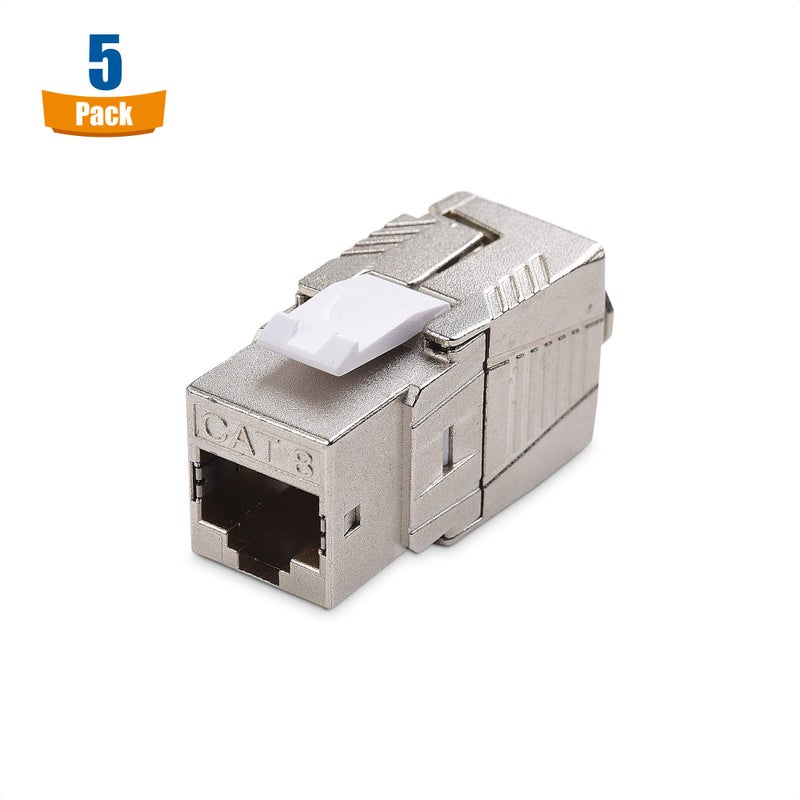 Cable Matters [UL Listed] 5-Pack 40Gbps Shielded RJ45 Cat 8, Cat8 Keystone Jack for Patch Panel, Wall Plate - Image 4