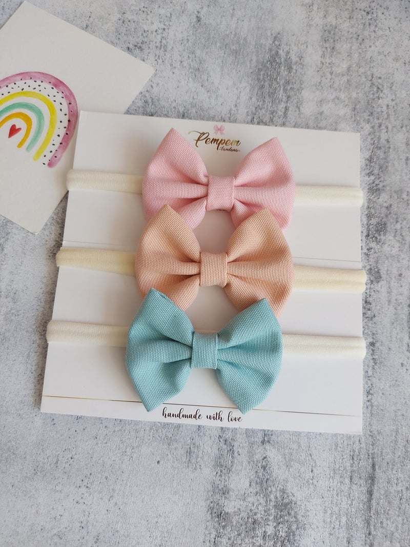 Pempem Bandana Pempem Baby Girl 3 Piece Bow Bandana Set