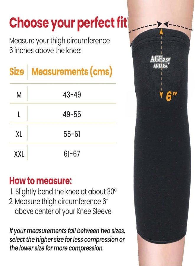 AGEasy Cotton Comfort Knee Sleeve (Medium), Arthritis - Image 4