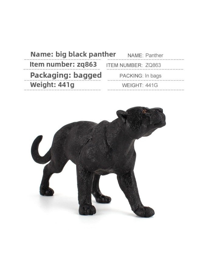 Export Hot Sale Solid 25cm Wild Panther Zoo Model Simulation Forest Leopard Animal Hand Model Play-Color:ZQ863 Big Panther 441G - Image 1