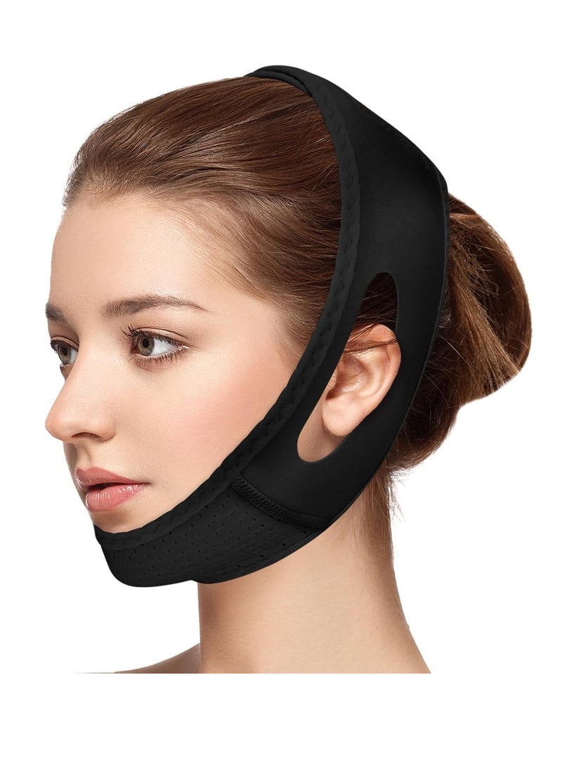 DAILYLIFE Reusable Face Slimming Strap Double Chin Reducer, V Line Lifting Face Slimming Mask Chin Strap for Women, Face Shaping Jaw Slimmer Strap Firming Anti Aging Facial Jawline Shaped Neck Belt - Image 1