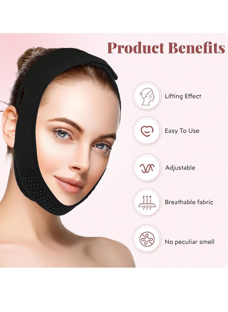 DAILYLIFE Reusable Face Slimming Strap Double Chin Reducer, V Line Lifting Face Slimming Mask Chin Strap for Women, Face Shaping Jaw Slimmer Strap Firming Anti Aging Facial Jawline Shaped Neck Belt - Image 4