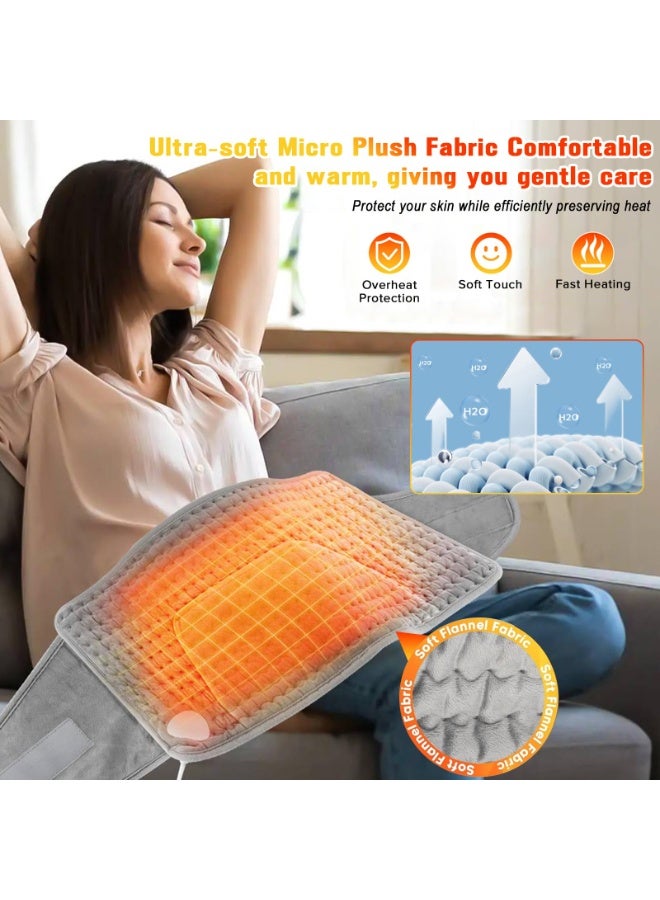 ياكيتر وسادة تدفئة كهربائية لتخفيف آلام الظهر، 10 خيارات درجة حرارة كهربائية، 4 إعدادات مؤقت، إيقاف تشغيل تلقائي، وسادة تدفئة سريعة مع جيب لليد، لتخفيف التشنجات وتصلب العضلات - Image 5