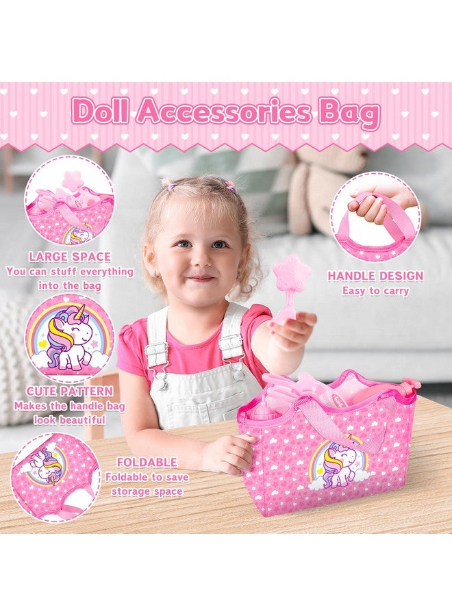 deAO Baby Doll Set 12” Baby Doll Playset With Portable Bassinet Bed,Backpack,Feeding Baby Doll Accessories For 3 4 5 6+ Year Old Girls  - Image 5