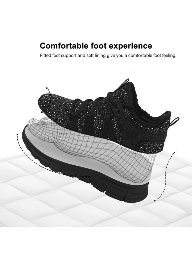 AOE Womens Walking Running Shoes Breathable Ultra Lightweight Mesh Tennis Athletic Shoes Non Slip Workout Gym Sneakers Silver Black 8women / 7men - Image 3