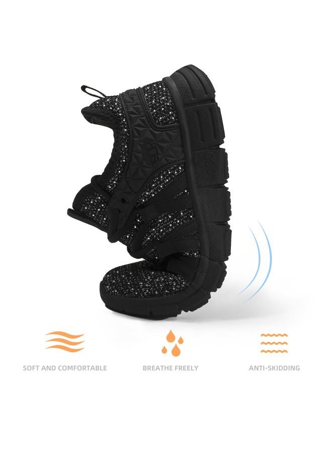 AOE Womens Walking Running Shoes Breathable Ultra Lightweight Mesh Tennis Athletic Shoes Non Slip Workout Gym Sneakers Silver Black 8women / 7men - Image 4