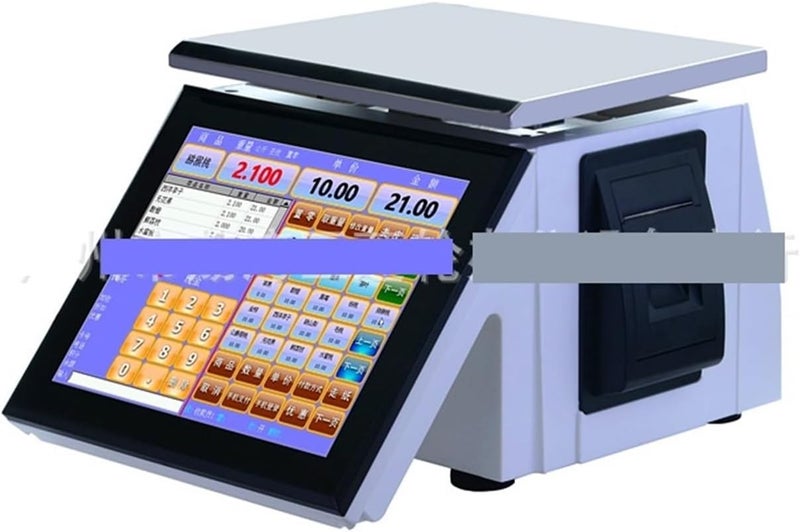 ROOUIO Cash Register, 12 Inch Touch Screen Integrated Cash Register, Snack Shop Weighing Cash Register Cash Register Cash Register Scale Weighing Integrated Machine - Image 1