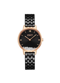 ECSTACY ECSTACY Women's Analog Black Sunray  Dial Watch - E23505-KBBB  - Image 1