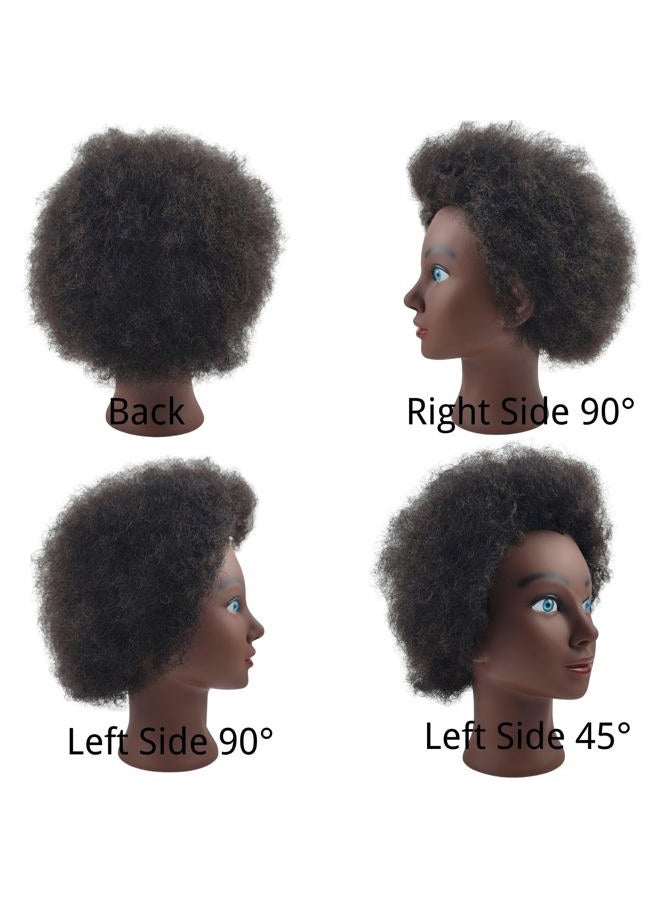 Leticia Afro Human Hair Black Mannequin Head for Braiding Textured Hair Head Mannequin for Practice - Image 2