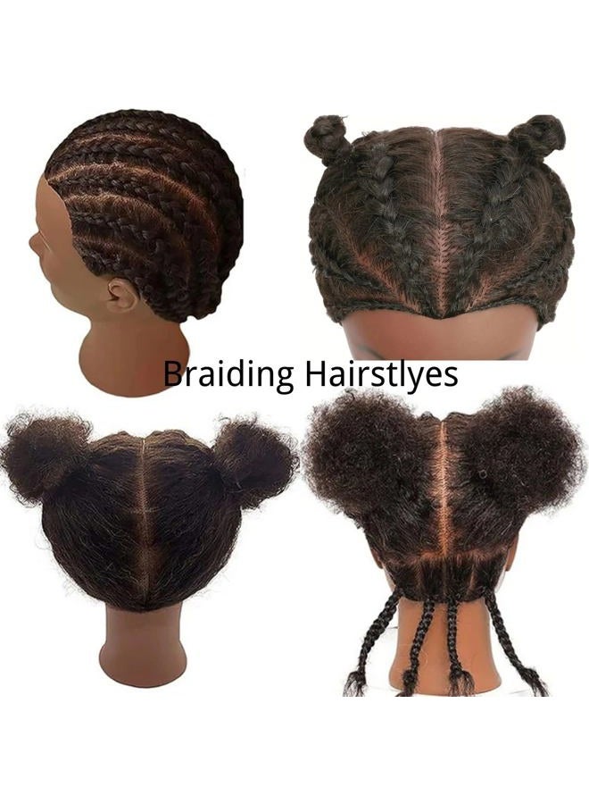 Leticia Afro Human Hair Black Mannequin Head for Braiding Textured Hair Head Mannequin for Practice - Image 5