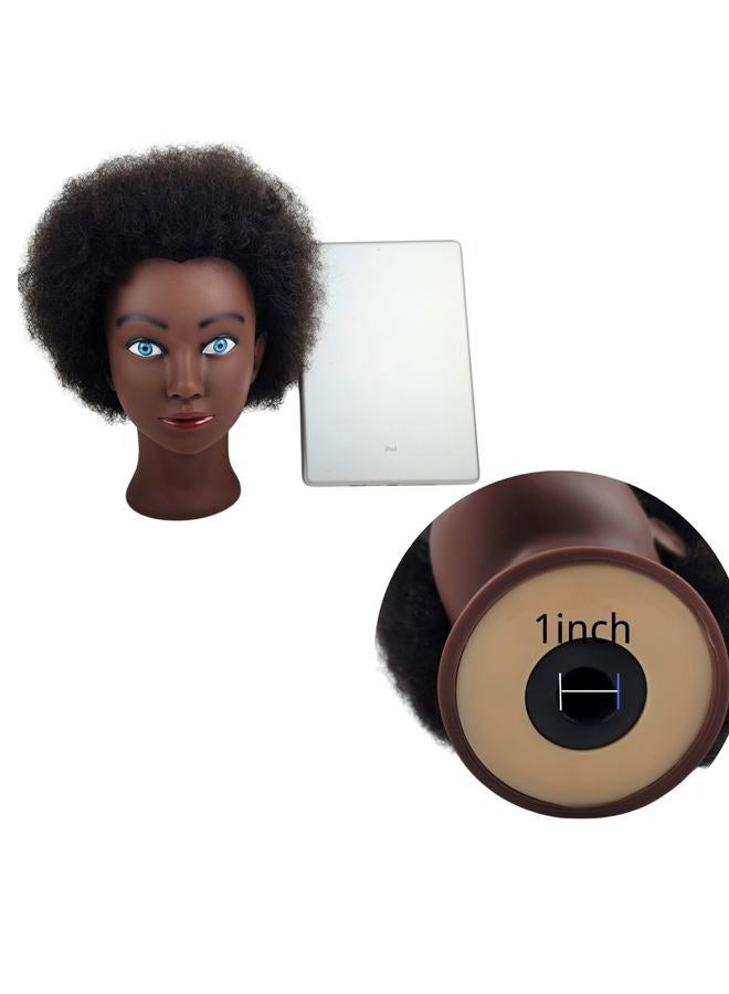 Leticia Afro Human Hair Black Mannequin Head for Braiding Textured Hair Head Mannequin for Practice - Image 4