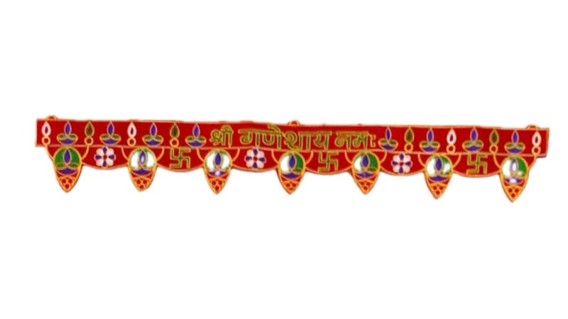 ProKart Premium Velvet Handmade Torans Traditional Main Door Hanging Decoration - Multicolor | Washable & Reusable Toran for Office, Home Gate Door & Pooja Room (3 ft/36 Inch) (TORAN-DL105) - Image 3
