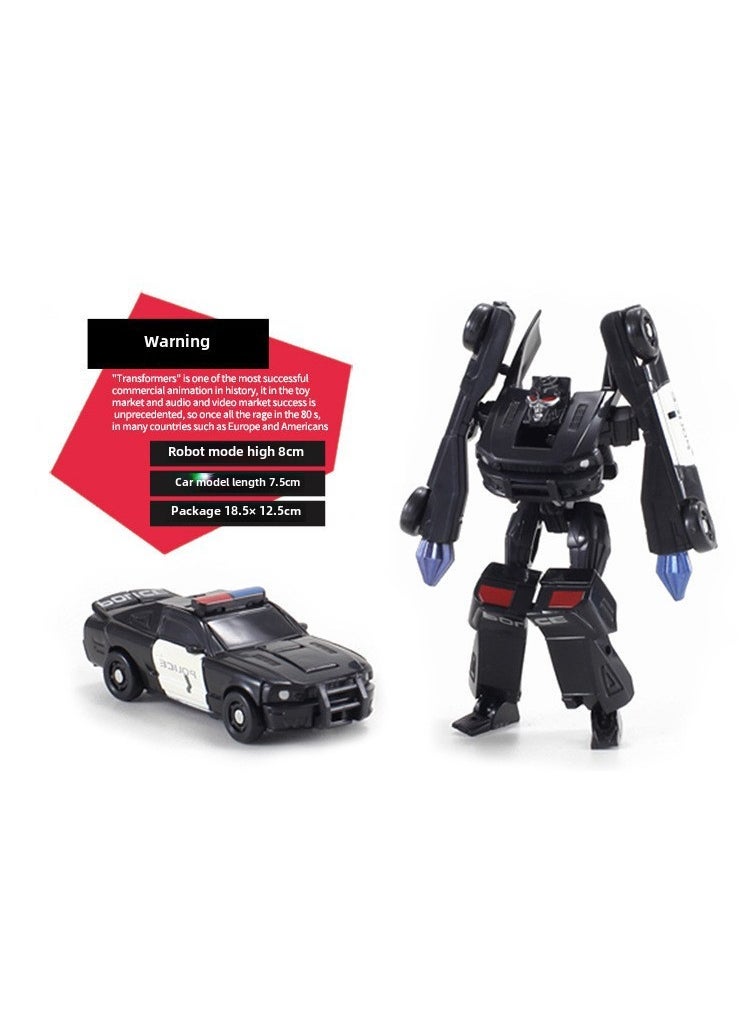 general 1 x 5 pcs Mini Transforming Robot Car Toy for Kids Caution
