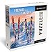 Lantern Press Prepare for Takeoff Ski Puzzle 1000 Piece Jigsaw by Lantern Press HandDrawn Winter Scene Retro Ski Design Made in USA Matte Finish on Linen Paper - Image 2