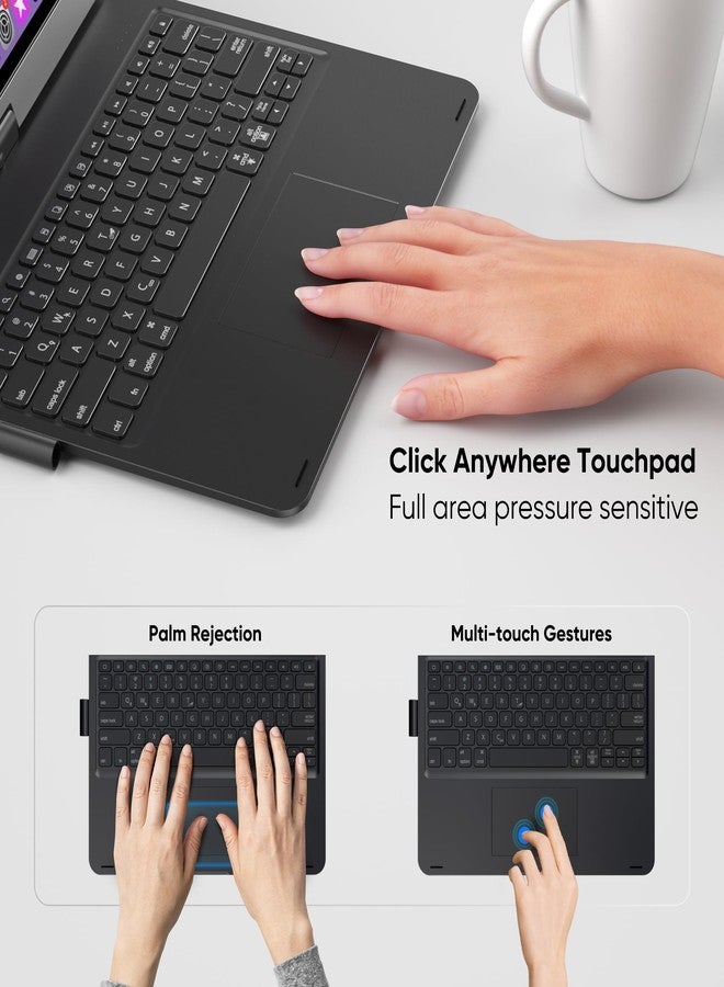 doqo iPad Pro 11 inch (M5 2025 / M4 2024) Case with Keyboard,Keyboard case for iPad Pro 11 M4 M5 with Multi-Touch Trackpad, 7 Colors Backlight & 360°Rotatable,Thin&Light Black - Image 4