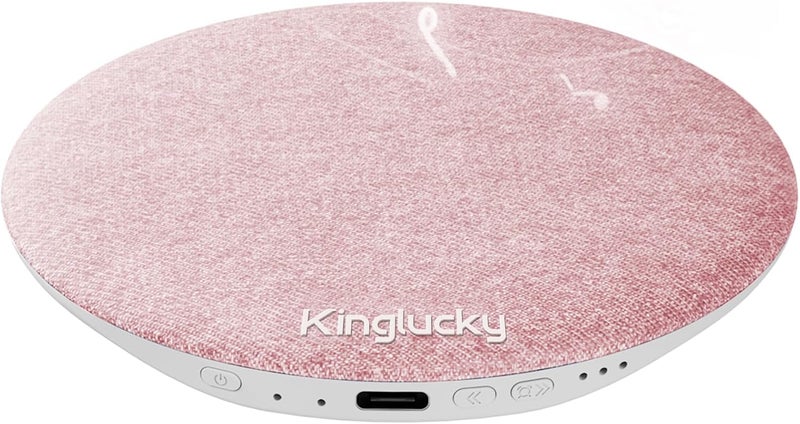 Kinglucky مكبر صوت وسادة كينجلوكي للنوم، مكبر صوت بلوتوث صغير تحت الوسادة مع آلة صوت الضوضاء الوردية والبيضاء المدمجة للنوم، مكبر صوت نوم بدون سماعات للنائم على الجانب - وردي - Image 1