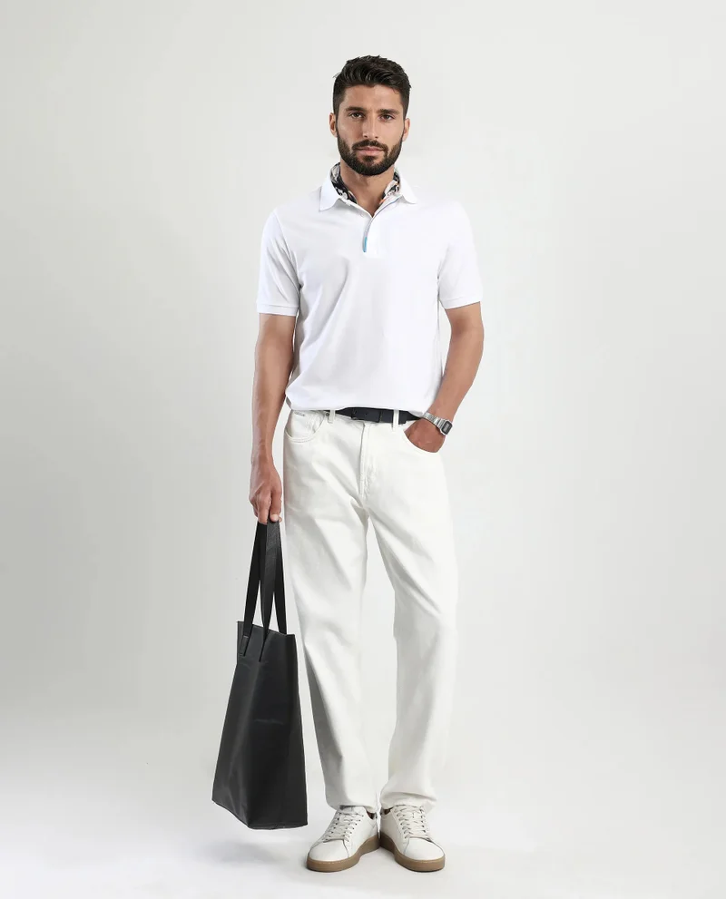 Rare Rabbit Men's Button Closure Plain Polo