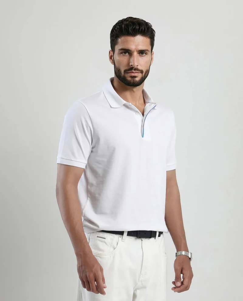 Rare Rabbit Men's Button Closure Plain Polo