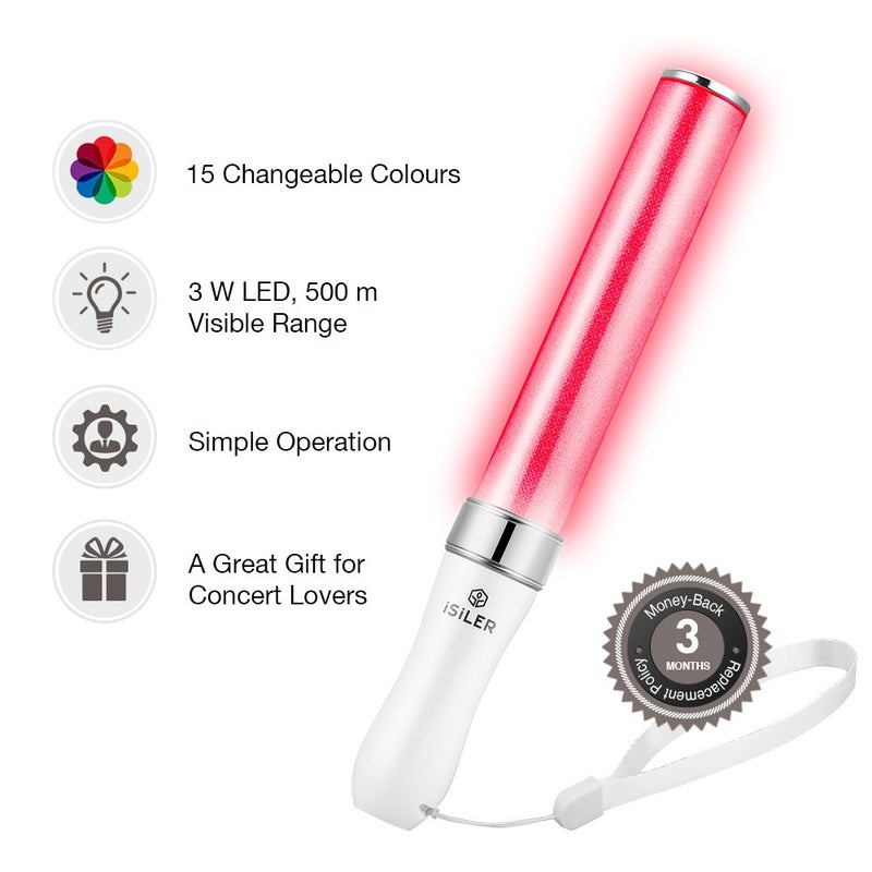 ISILER Multicolor LED Glow Sticks, iSiLER Party Flashing Light, 15 Color Changing 2 Lighting Modes Flashing Light Stick for Party Supplies, Festivals, Raves, Birthdays, Parking Guides, Dog Walkers Safety - Image 2
