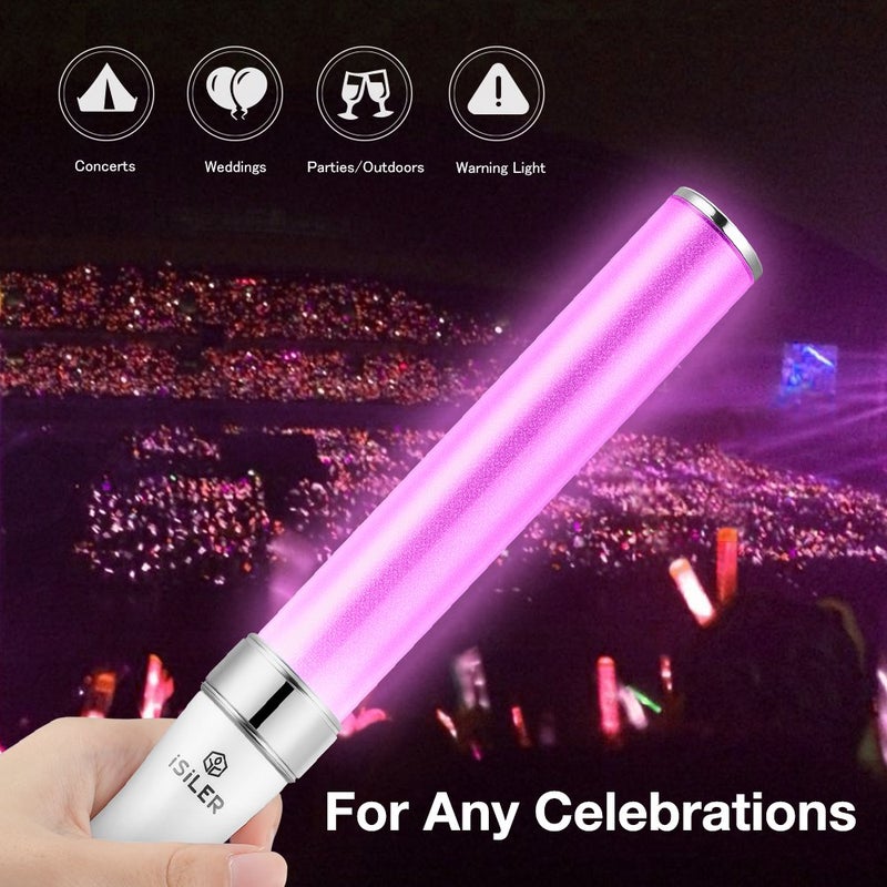 ISILER Multicolor LED Glow Sticks, iSiLER Party Flashing Light, 15 Color Changing 2 Lighting Modes Flashing Light Stick for Party Supplies, Festivals, Raves, Birthdays, Parking Guides, Dog Walkers Safety - Image 5